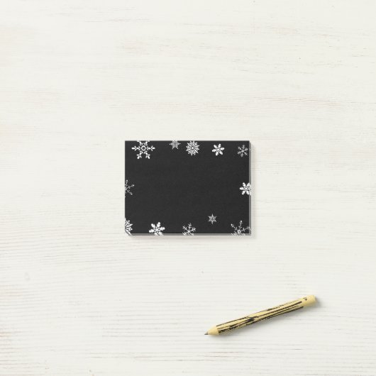 Post-it® Flocon de neige noir (Sur un bureau)