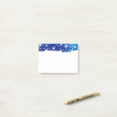 Post-it® Flocons de neige bleus d'hiver de Noël (Sur un bureau)