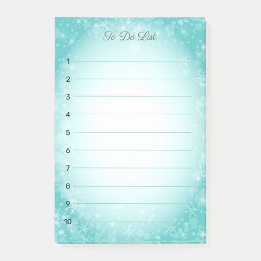 Post-it® Flocons de neige sur un dégradé bleu clair (Devant)