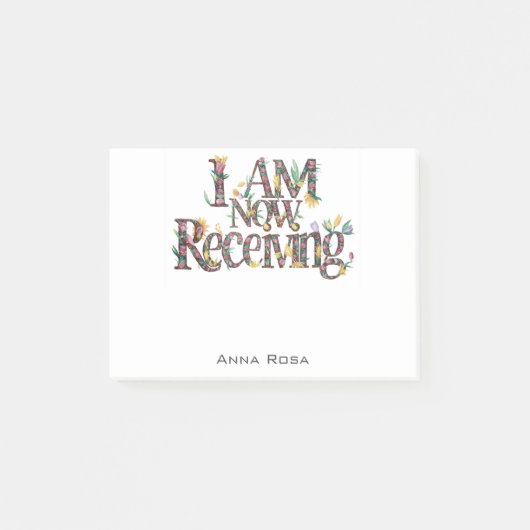 Post-it® *~* Floral 13 JE REÇOIS MAINTENANT LE Manifeste AP (Devant)