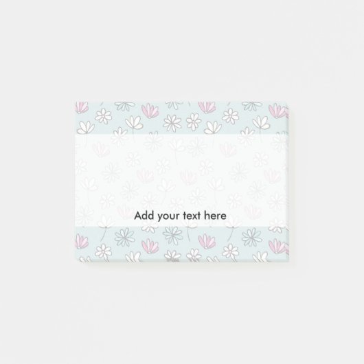 Post-it® Floral à la mode bleu abstrait moderne de rose en (Devant)