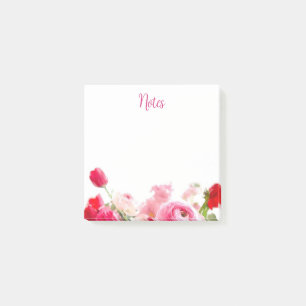 Post-it® Floral Aquarelle Rose Fleurs Personnalisées Modern