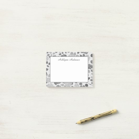 Post-it® Floral assez gris (Sur un bureau)