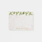 Post-it® Floral Blanc Calla Lilies Marbre Golden Script (Devant)