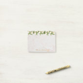 Post-it® Floral Blanc Calla Lilies Marbre Golden Script (Sur un bureau)
