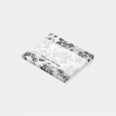 Post-it® Floral blanc vintage noir rustique (Incliné)