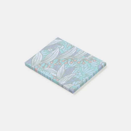 Post-it® Floral bleu ancien Boho moderne (Incliné)