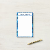 Post-it® Floral bleu personnalisé (Sur un bureau)