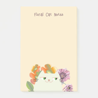 Post-it® Floral Cat Sticky Notes Cute Kawaii Flower