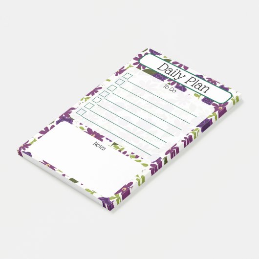 Post-it® Floral Daily Planning Checklist Notepad (Incliné)