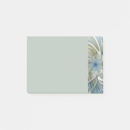 Post-it® Floral Dream Pattern Abstract Blue Khaki Fractal (Devant)