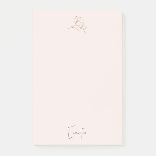Post-it® Floral féminin or et blush (Devant)