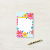 Post-it® Floral Frame with Vibrant Flowers (Sur un bureau)