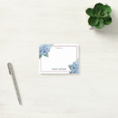 Post-it® Floral Hydrangea rose et bleu Personnalisé (Bureau)