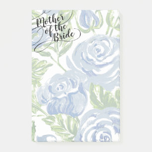 Post-it® Floral Mère de la mariée Rose bleu à script mod