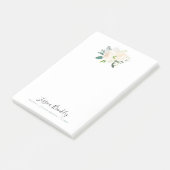 Post-it® Floral minimal blanc du bouquet | de rose (Incliné)