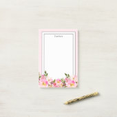 Post-it® Floral Monogramme initial, fleur aquarelle (Sur un bureau)