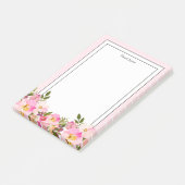 Post-it® Floral Monogramme initial, fleur aquarelle (Incliné)