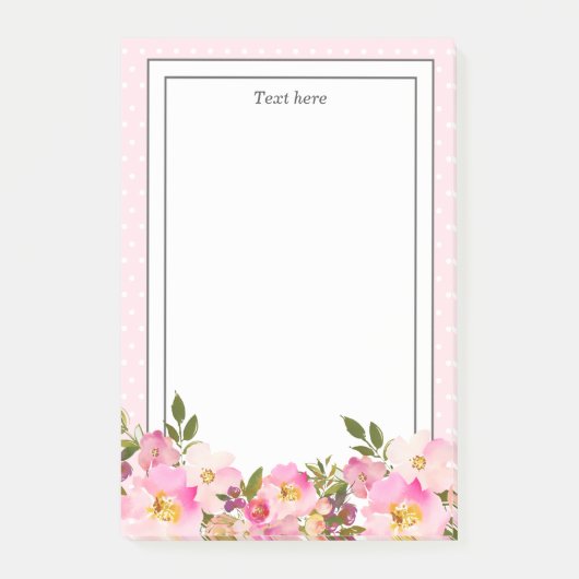 Post-it® Floral Monogramme initial, fleur aquarelle (Devant)