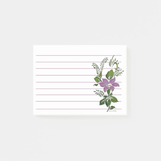 Post-it® Floral purple line  (Devant)