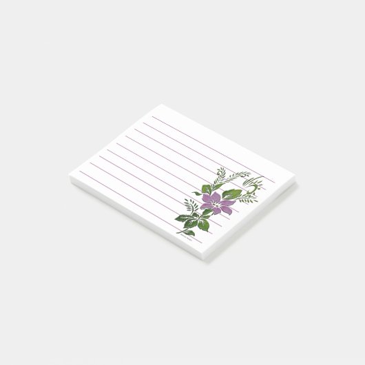 Post-it® Floral purple line  (Incliné)