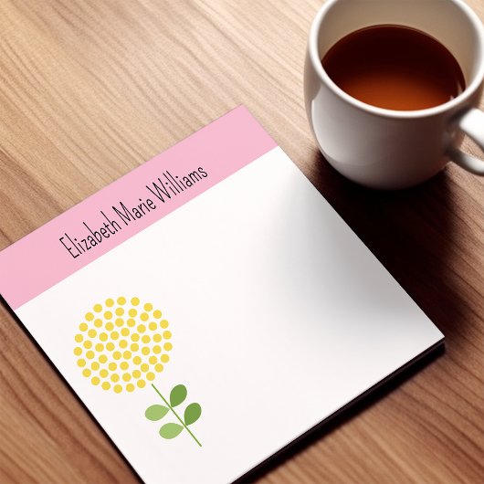 Post-it® Floral rose jaune personnalisé