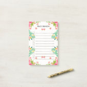 Post-it® Floral Tropical Personnalisé (Sur un bureau)