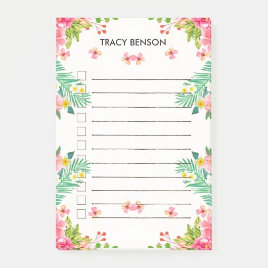 Post-it® Floral Tropical Personnalisé (Devant)