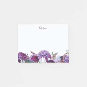 Post-it® Floral violet moderne personnalisé