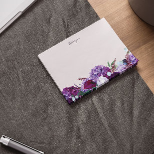 Post-it® Floral violet moderne personnalisé
