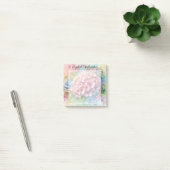 Post-it® Floral watercolor monogram pink hydrangea (Bureau)