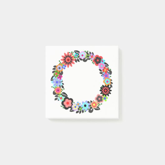 Post-it® "Floral Wreath" Publier une note, Sticky Notes. (Devant)