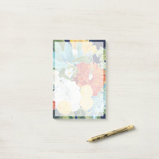 Post-it® Florals de minuit III (Sur un bureau)