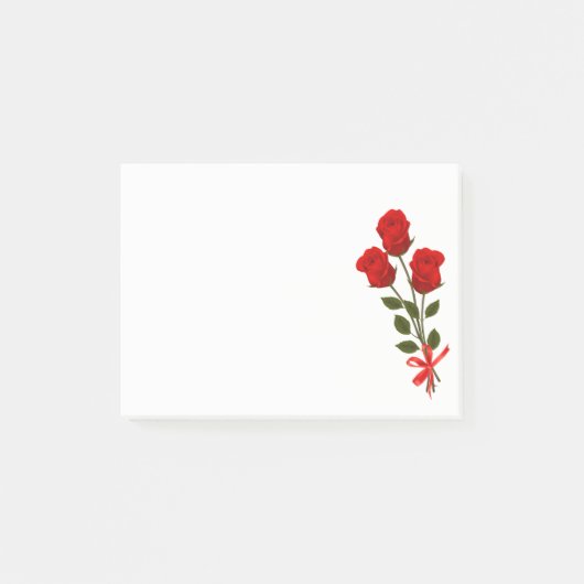 Post-it® Flore des roses rouges - Fleurs d'amour Botanique (Devant)
