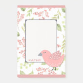 Post-it® Flore d'oiseaux roses mignonnes (Devant)