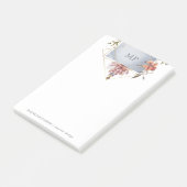 Post-it® Flore géométrique de luxe avec Monogramme (Incliné)