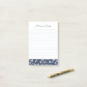 Post-it® Flore Gris Plutôt Moderne Personnalisé Lins (Sur un bureau)