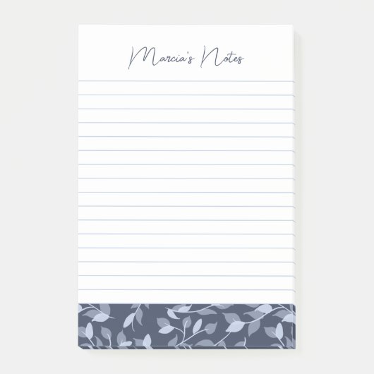 Post-it® Flore Gris Plutôt Moderne Personnalisé Lins (Devant)