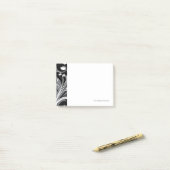 Post-it® Flore gris sur noir (Sur un bureau)