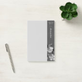 Post-it® Flore monochromatique grise Notes florales (Bureau)