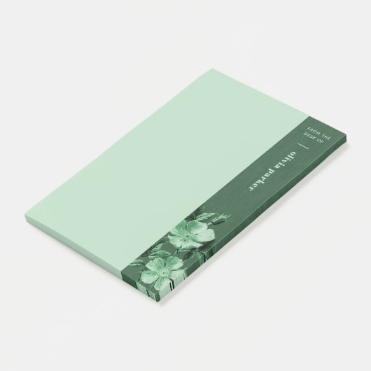 Post-it® Flore monochromatique verte Notes florales (Incliné)