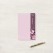 Post-it® Flore monochromatique violette Notes florales (Sur un bureau)