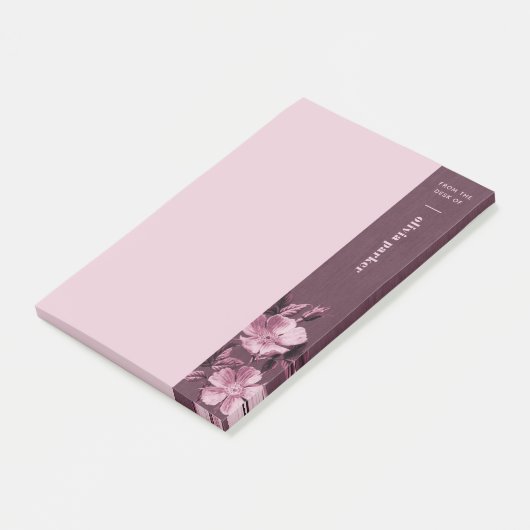 Post-it® Flore monochromatique violette Notes florales (Incliné)