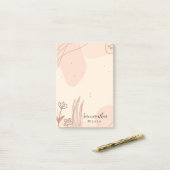 Post-it® Flore rose boho Abstraite simple (Sur un bureau)