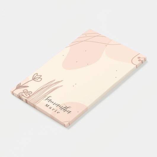 Post-it® Flore rose boho Abstraite simple (Incliné)