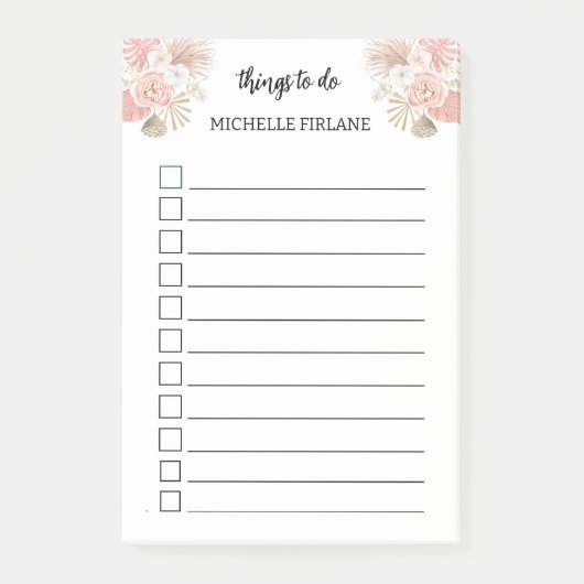Post-it® Flore rose Boho personnalisée (Devant)
