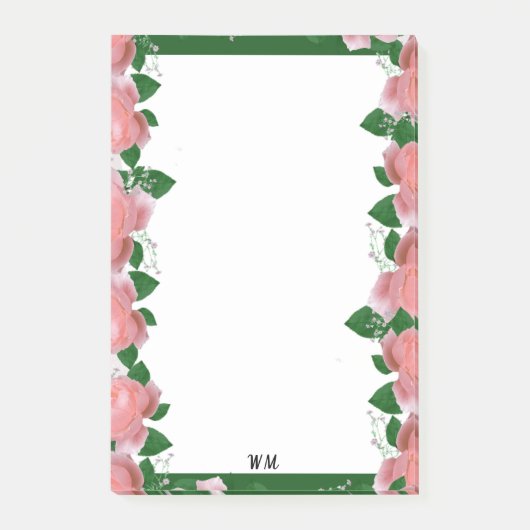 Post-it® Flore rose et verte personnalisée (Devant)