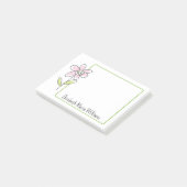 Post-it® Flore rose simple personnalisée (Incliné)