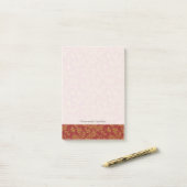 Post-it® Flore rouge et or (Sur un bureau)