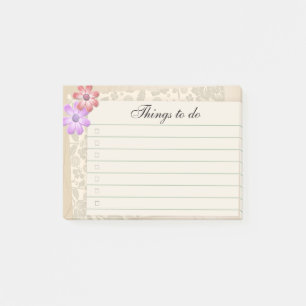 Post-it® Flore vintage de album avec lignes et case à coche